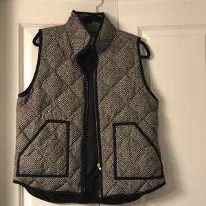 J. Crew Vest, Black and White Herringbone Pattern